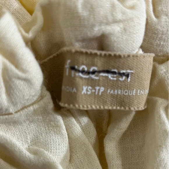 NWOT Free People X Free EST Wide Leg Linen Blend Pants Pale Yellow XS Tall and S - Picture 9 of 9